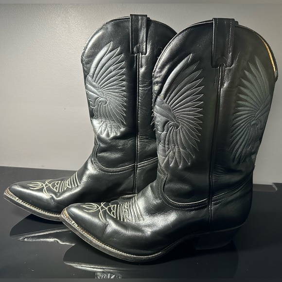 Men's Black Boulet Western Boots - Picture 4 of 11